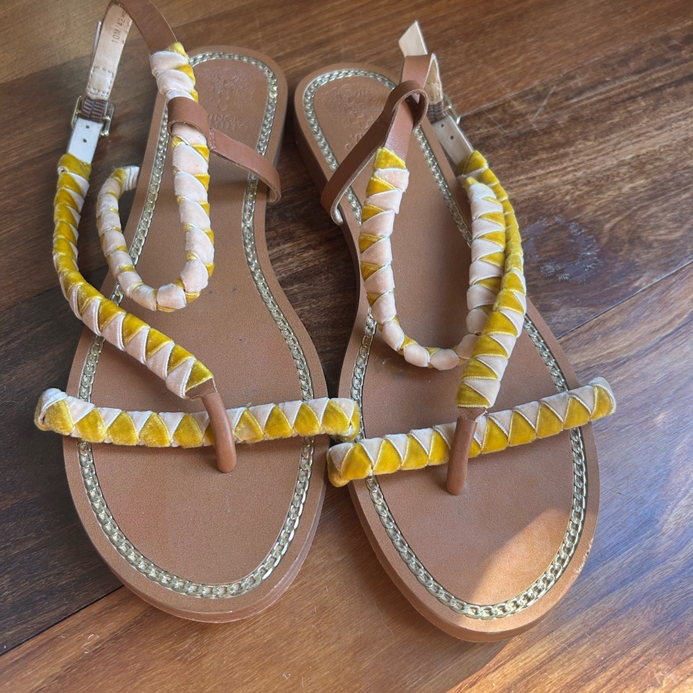 Vince Camuto Raminta Braided Sandals Tan Yellow Size 10 (42 EU)Worn Once - Picture 6 of 6